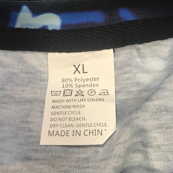 NWOT Blue Mathematical Formula Pattern Round Neck Short Sleeve T-shirt XL - Picture 3 of 4